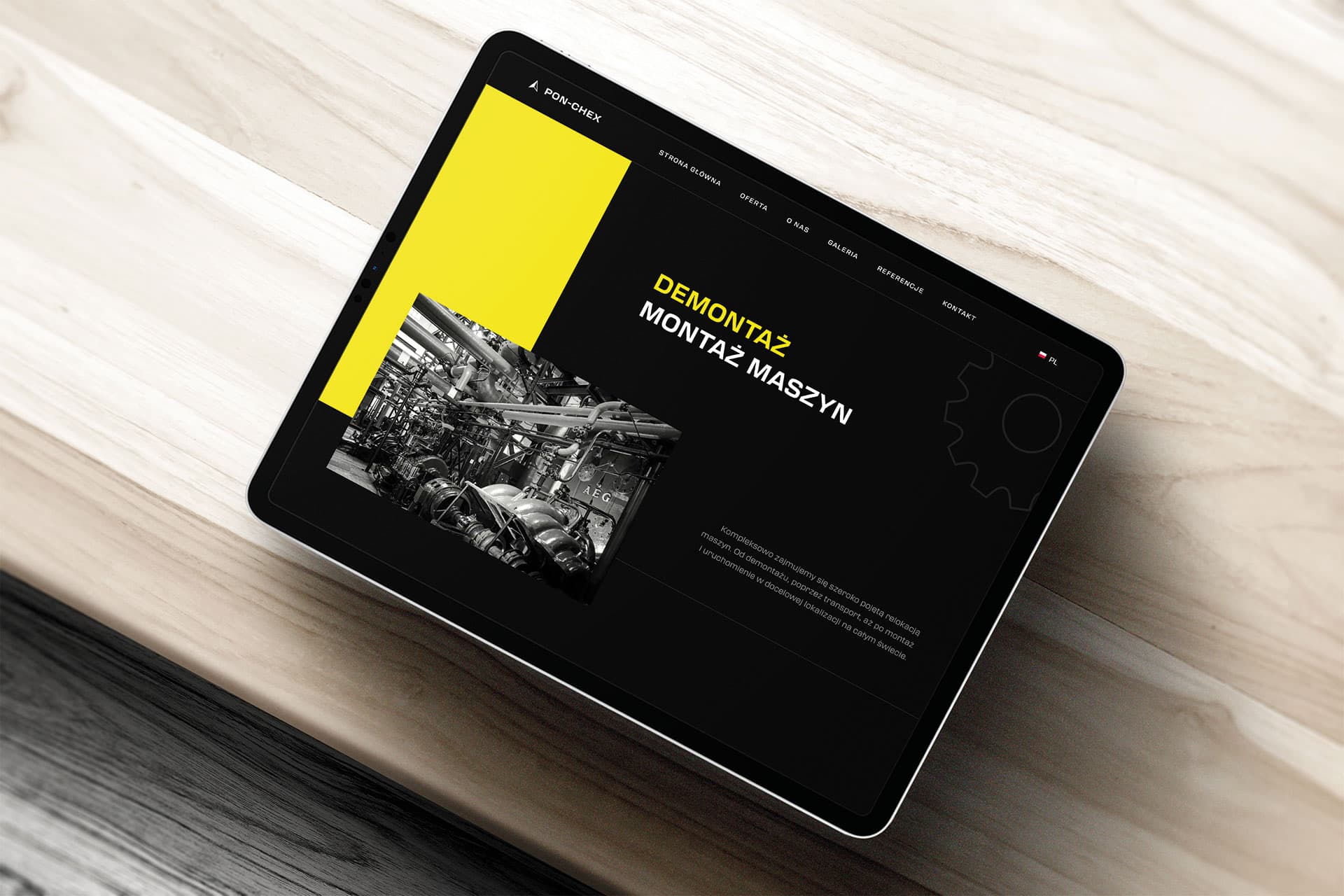 Projekt strony internetowej dla firmy z branży maszyn - ponchex.com