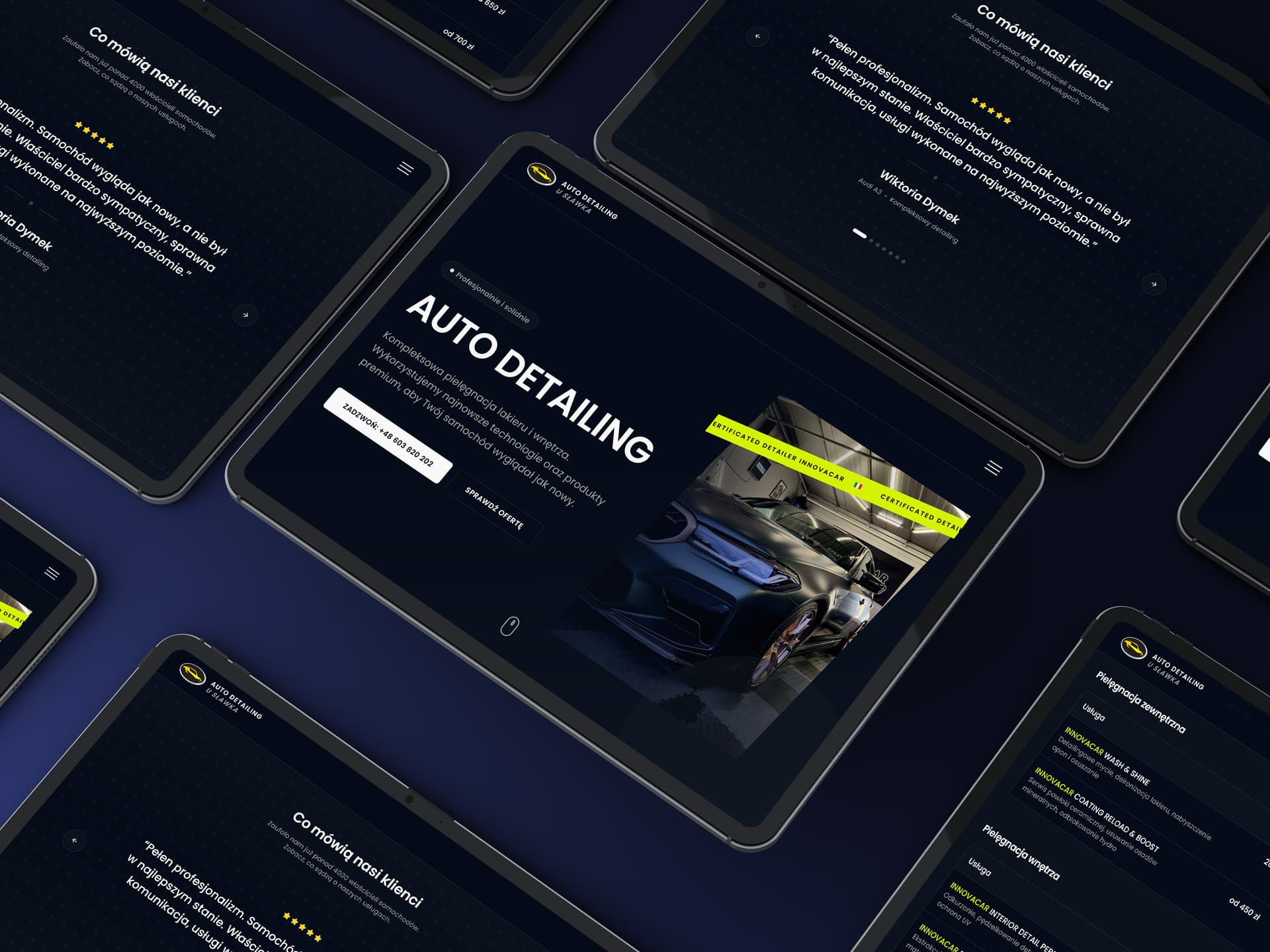 Projekt strony internetowej - auto detailing samochodowy